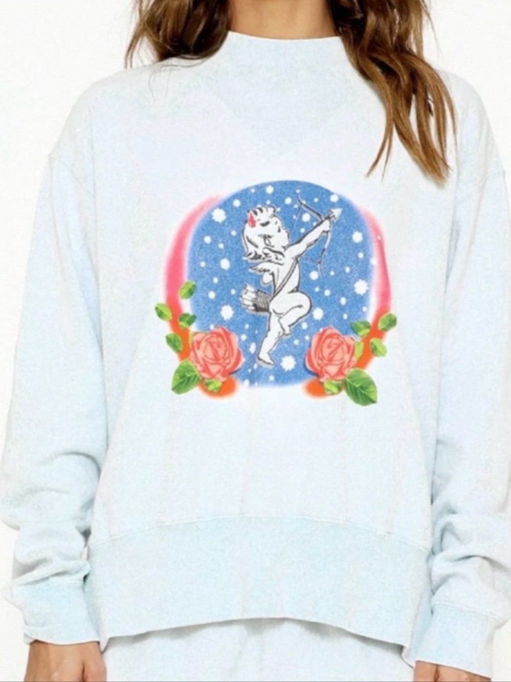 Boys Lie Space Cadet Blue Cupid Graphic Sweatshirt Small/Medium